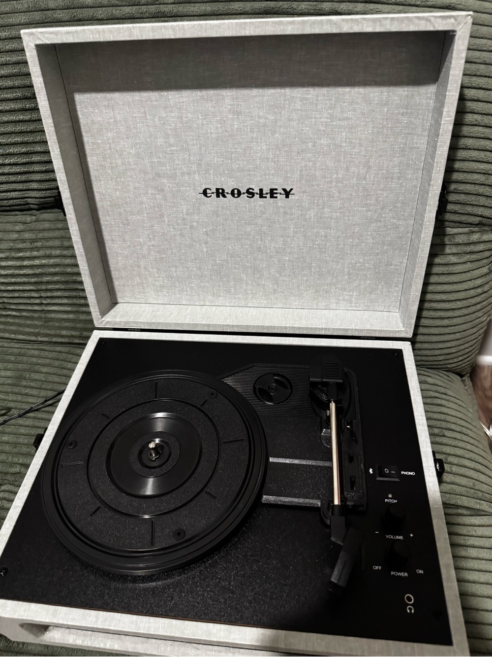 Crosley Portable Turntable in Light Gray and Black